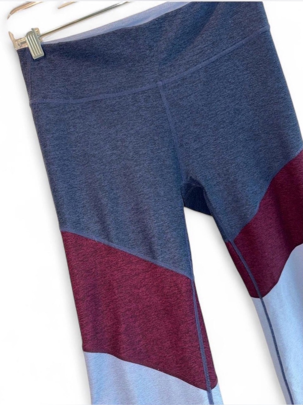Outdoor Voices Girls Colorblock Leggings in Navy, Maroon & Light Blue
